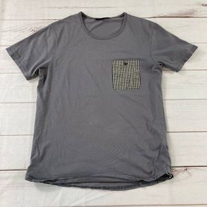 Saba Mens Gray Short Sleeve Crewneck Tee Casual Pocket T-Shirt Size S